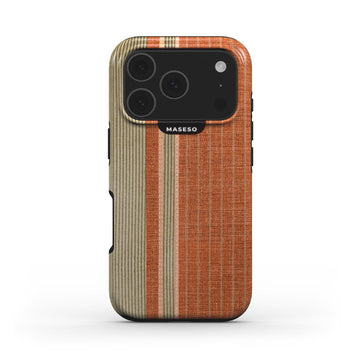 Aso-Oke Print Case for iPhone 17 Pro Max — burnt orange print design | Maseso