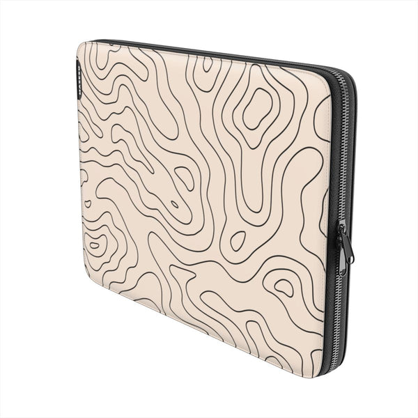 Lagos Terrain laptop sleeve - beige topographic design | Maseso