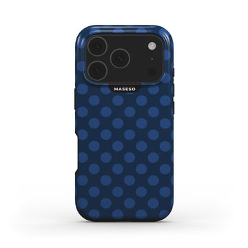 Blue polka dots case for iPhone 17 pro max
