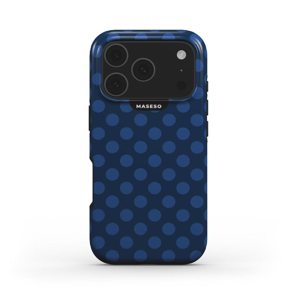 Blue polka dots case for iPhone 17 pro max