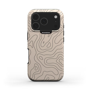 Lagos Terrain Case for iPhone 17 Pro Max — beige topographic design | Maseso