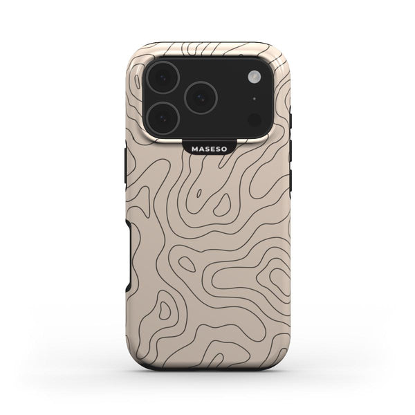 Lagos Terrain Case for iPhone 17 Pro Max — beige topographic design | Maseso