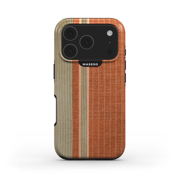 Aso-Oke Print Case for iPhone 17 Pro Max — burnt orange print design | Maseso