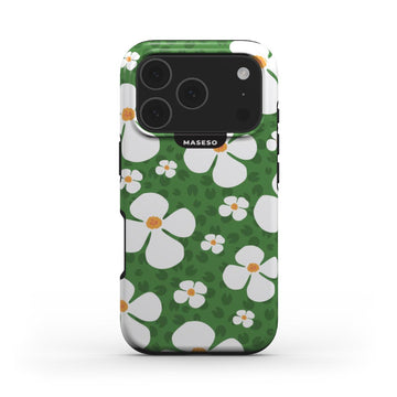 National Trumpets case for iPhone 17 pro max - Green and white floral design | Maseso